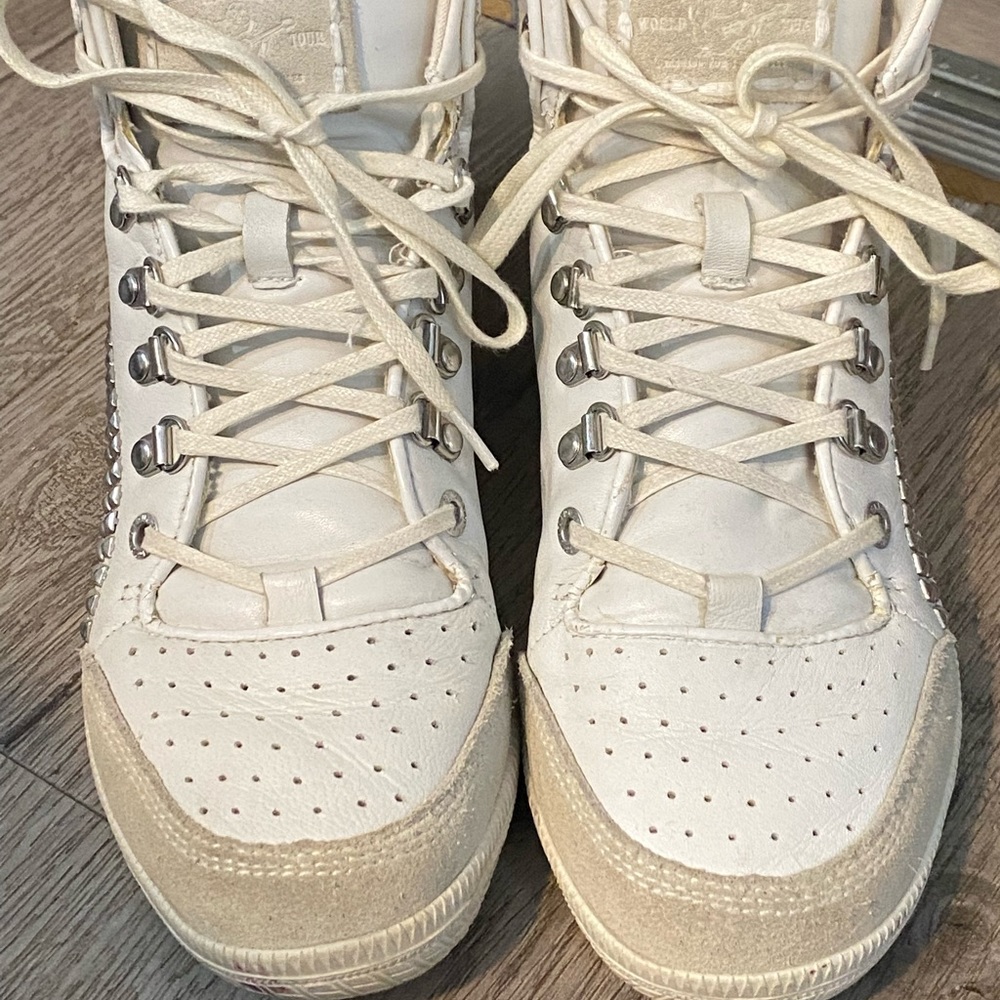High top leather sneakers
